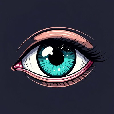 Vibrant Blue Eye Illustration