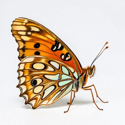 Orange butterfly with black spots