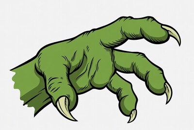 Green monster claw illustration