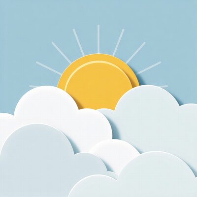 Paper Cut Sun Over Clouds