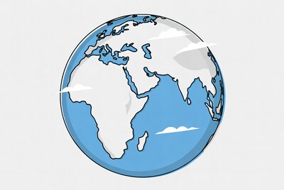 Blue Globe with Clouds