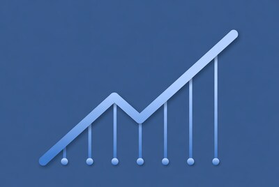 Blue upward trend graph illustration