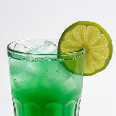 Green Drink with Lime and Ice