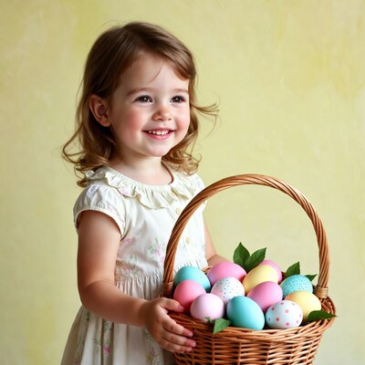 Girl holding Easter basket
