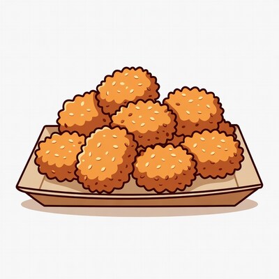 Sesame Chicken Nuggets in Tray