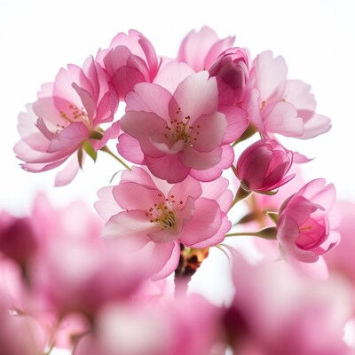 Pink Cherry Blossom Flowers Closeup