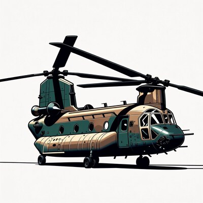 CH-47 Chinook Helicopter Illustration