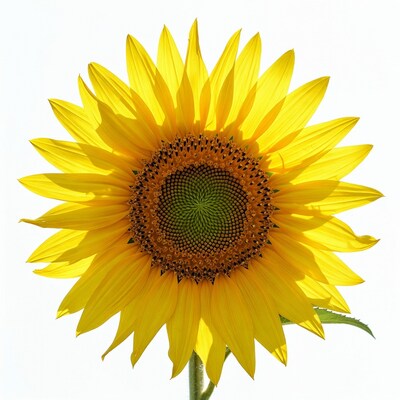 Sunflower on white background