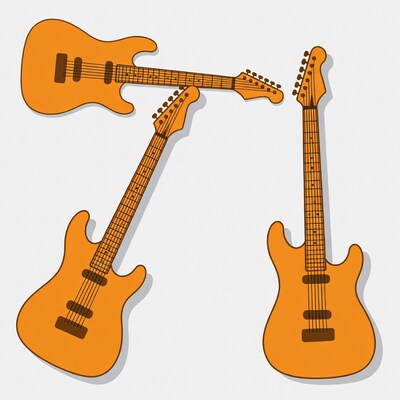 Orange Electric Guitars Illustration