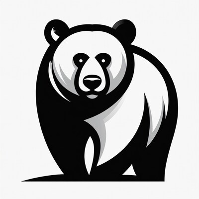 Black and White Panda Illustration