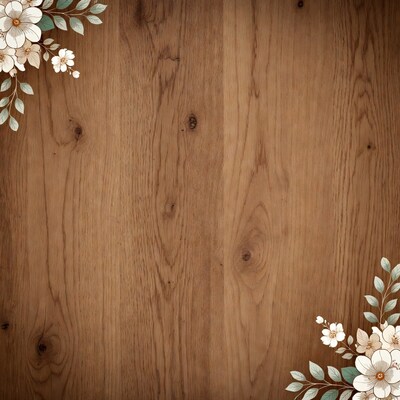 Wooden background with white flowers