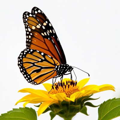 Monarch Butterfly on Yellow Flower