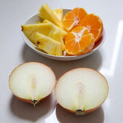Pineapple, Oranges and Sliced Onions