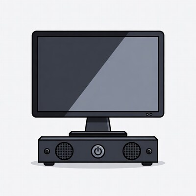 Flat monitor with soundbar