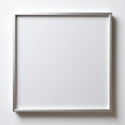 Silver Framed Empty White Picture Frame