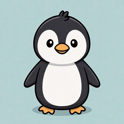 Cute cartoon penguin illustration