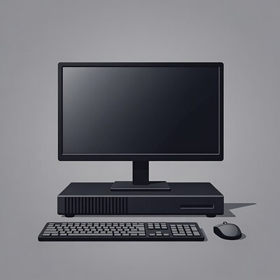 Black Desktop Computer Illustration