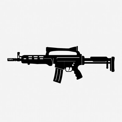 Black Silhouette Assault Rifle