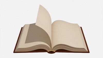 Open Book Illustration on White Background