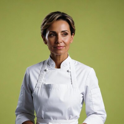 Female chef in white uniform