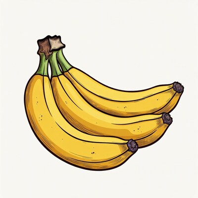 Bunch of ripe bananas illustration