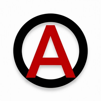 Red A in Black Circle Symbol