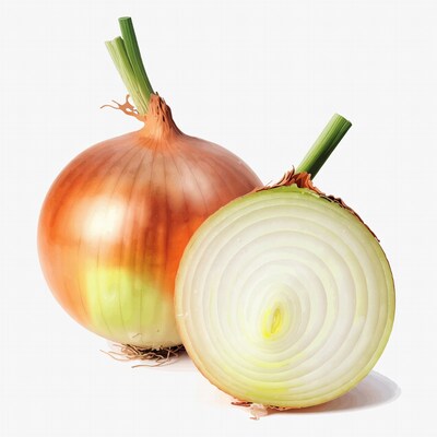 Whole and Sliced Onion with Stems