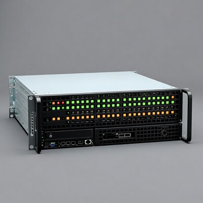 Rackmount Server with Green LED Matrix