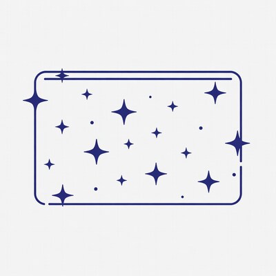 Navy Blue Star Frame Illustration