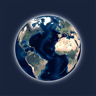 Glowing Earth Globe on Dark Background
