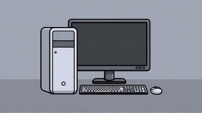 Desktop Computer with Monitor Keyboard Mouse