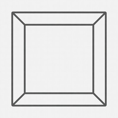 3D Cube Outline Illustration