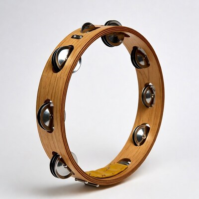 Wooden tambourine with jingles