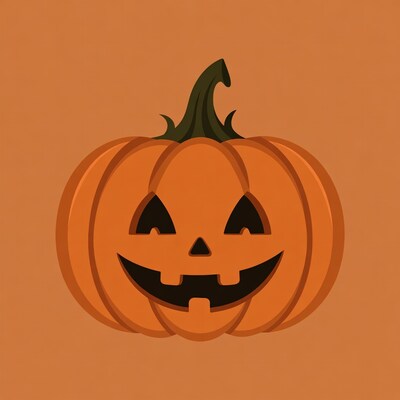 Smiling Jack-o'-lantern Pumpkin Illustration