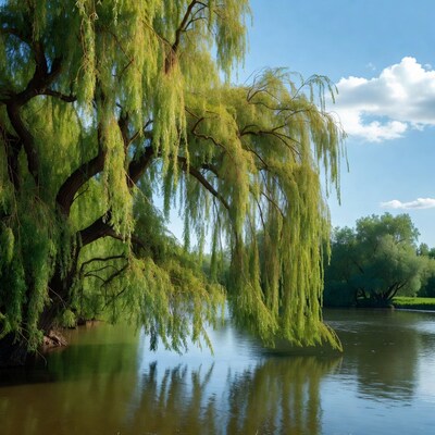 Weeping Willow Tree by Lake