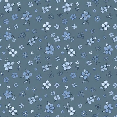 Blue Flower Seamless Pattern Illustration