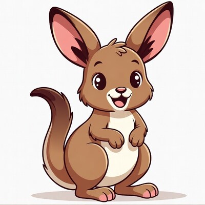Cute cartoon bunny smiling