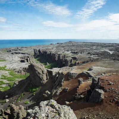 Volcanic Cliffs Overlooking Ocean