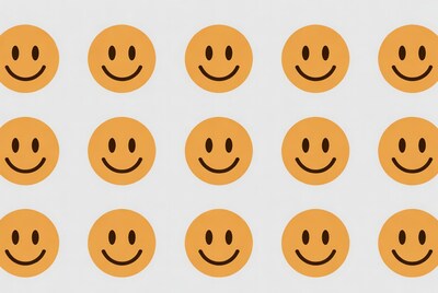 Grid of Smiling Orange Emojis