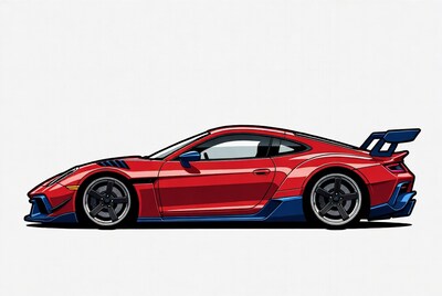 Red Sports Car Side View Illustration