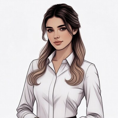 Beautiful woman in white shirt illustration