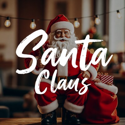 Smiling Santa Claus with gifts