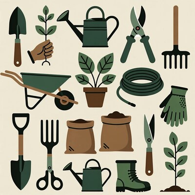 Gardening Tools Clipart Collection