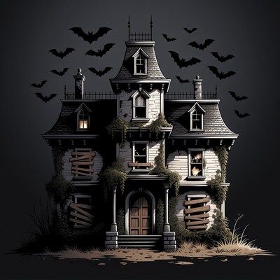 Haunted House with Bats