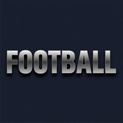 Shiny FOOTBALL Text on Dark Blue