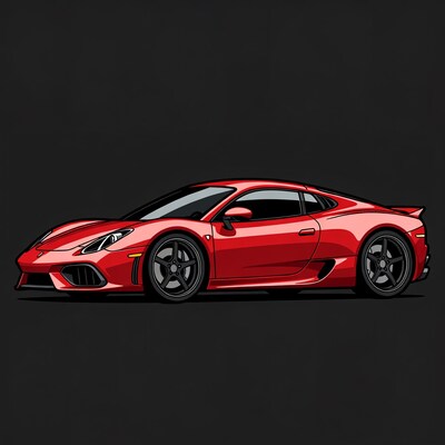Red Sports Car Illustration