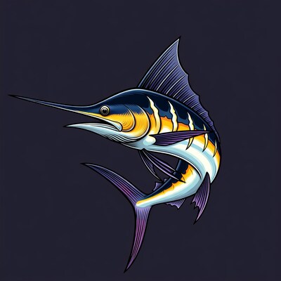 Blue Marlin Fish Illustration