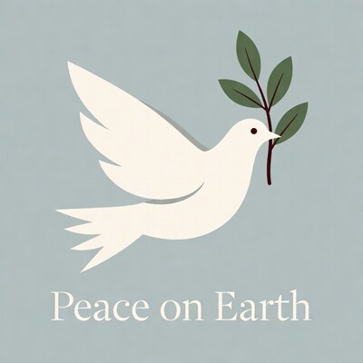 White Dove with Olive Branch Illustration