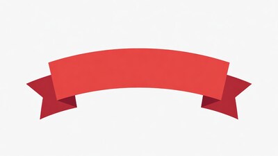 Red Ribbon Banner on White