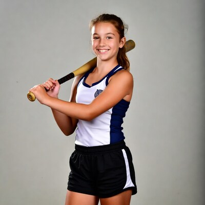 Girl holding baseball bat